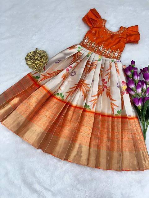 NEW LAUNCIN crape Kids gown Indian clothing manufacturers